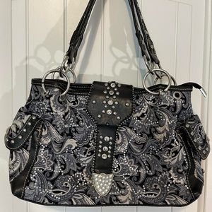 Studded western shoulder bag